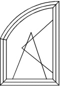 Spitzbogenfenster Typ A170 - wie V170 angeschlagen: 1 x Flügel D/K Spitzbogenfenster Typ A170 - wie V170 angeschlagen: 1 x Flügel D/K